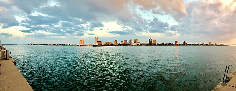 Detroit view toward Windsor, Ontario