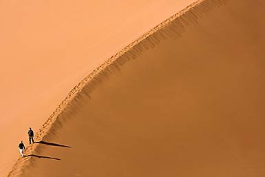 Hiking Namibia sand dunes
