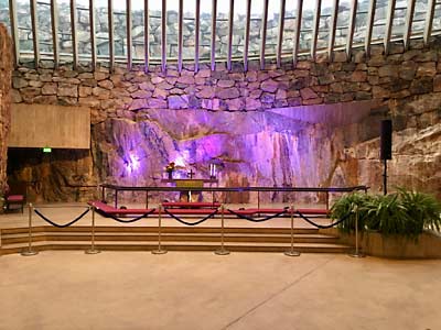 Helsinki-The "Rock Church" altar