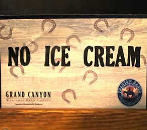 Grand Canyon Phantom Ranch no ice cream