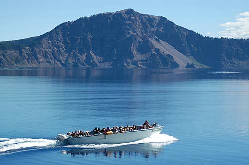 Ranger-narrated boat tours off up close Crater Lake views