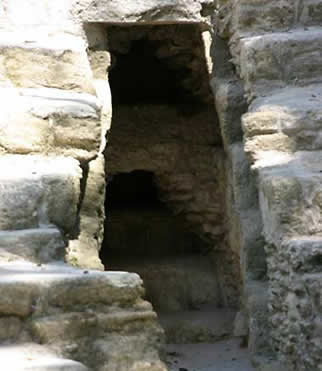 Guatemala Yaxha Northeast Acropolis excavation tunnel