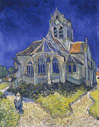 van Gogh painting of Auvers church
