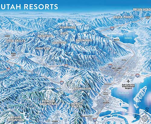 Utah aerial ski map
