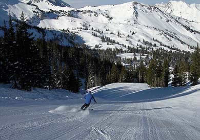 Alta groomed ski run