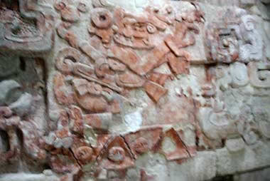Mexico, Balamku Structure I, jaguar frieze