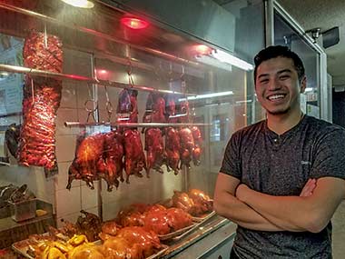 BBQ meats in window of HK BBQ Master
