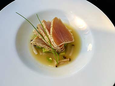 Richmond BC seared tuna at Westin Wall Centre Hotel Restaurant