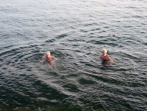 Russia, Lake Baikal swimmers