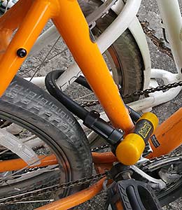 Bikes locked together