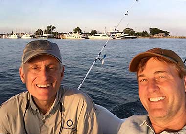 Jeff Blumenfeld fishing Long Island Sound with Richard Wiese