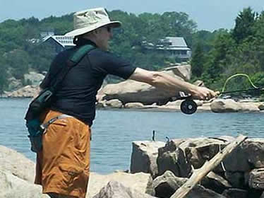 Jeff Blumenfeld fly fishing Long Island Sound