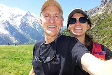 Jeff Blumenfeld hiking in Chamonix, France