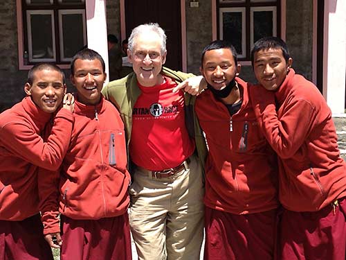 Jeff Blumenfeld with Nepal Buddhist monks