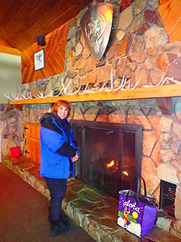 June Meadows Chalet fireplace