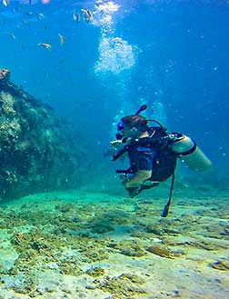 Barbados elder scuba diving