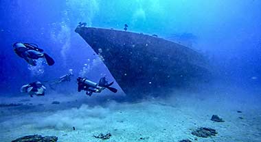 The Trident, one of the other diveable wrecks in Barbados. Photo by Kiera Bloom.