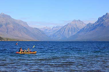 Canoe on Montana lake