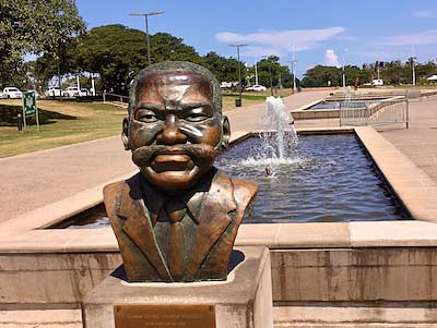 South Africa Durban bust of Moses Mabhida Stadium
