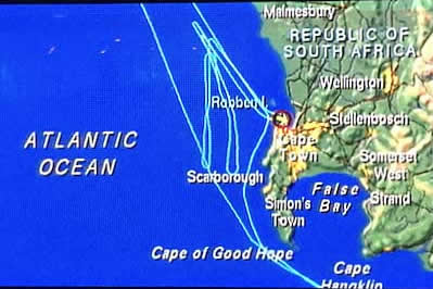 South Africa Oceania Nautica map of circling