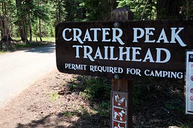 Sign points the way to Crater Peak