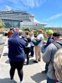 Lining up outside the cruise terminal