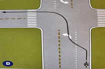 Cyclist left turn graphic
