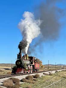 Union Pacific No. 119 pulls into Promontory Summit.