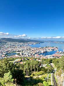 The view from the peak including Byparken