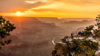 Sunset view of the Grand Canyon