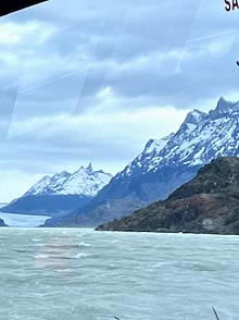 Patagonia throough rain-splattered windows