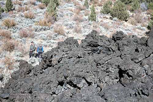 Lava Beds National Monument, hiking along the edge of a lava flow