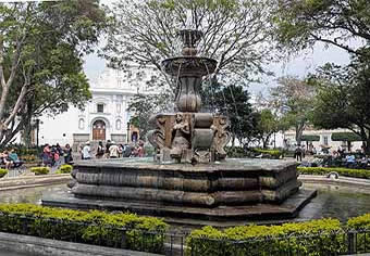 Antigua,Park Centralʻs Fountain of the Sirens
