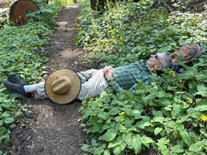 John Day - Stevie taking a nap along the trail