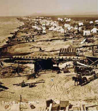 Nome gold rush settlement on 30 miles of beach