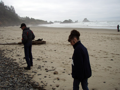 Beachcombing at Ecola State Park