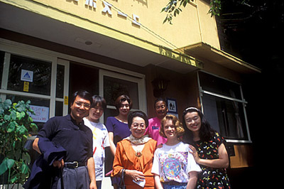 Susie Juillerat with Sendai friends