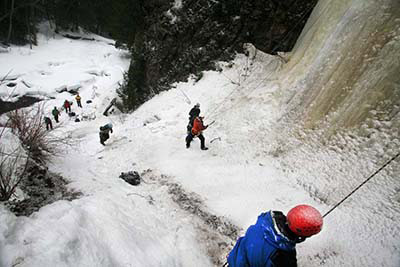 Ice climbing begins