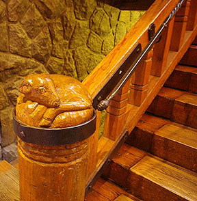 Timberline Lodge newel post