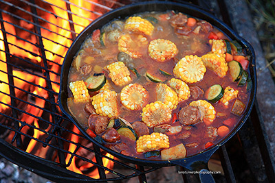 Camp dinner cooking