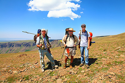 Oregon, 3 guys near Wildhorse Lake