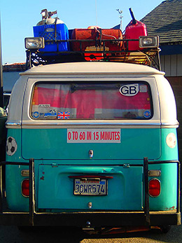 CA slow lane VW bus