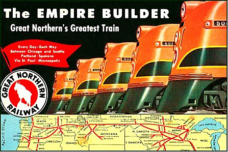 Empire Builder poster from the 1950s