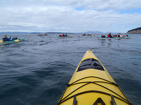 San Juan Islands kayaking view from the front