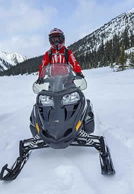 Dressed for snowmobiling