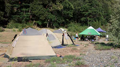 Clear Creek Klamath Basin rafting riverside camp