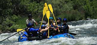 Raised paddles on the Upper Klamath River