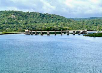 Panama Canal, Gatun Dam viewed from the lake