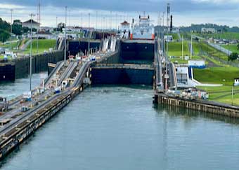 Panama Canal Approaching the Gatun Locks