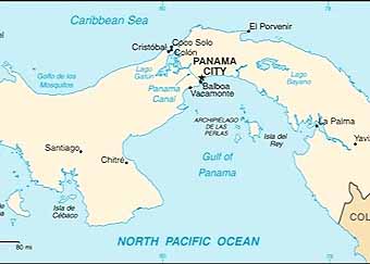 Panama Canal map